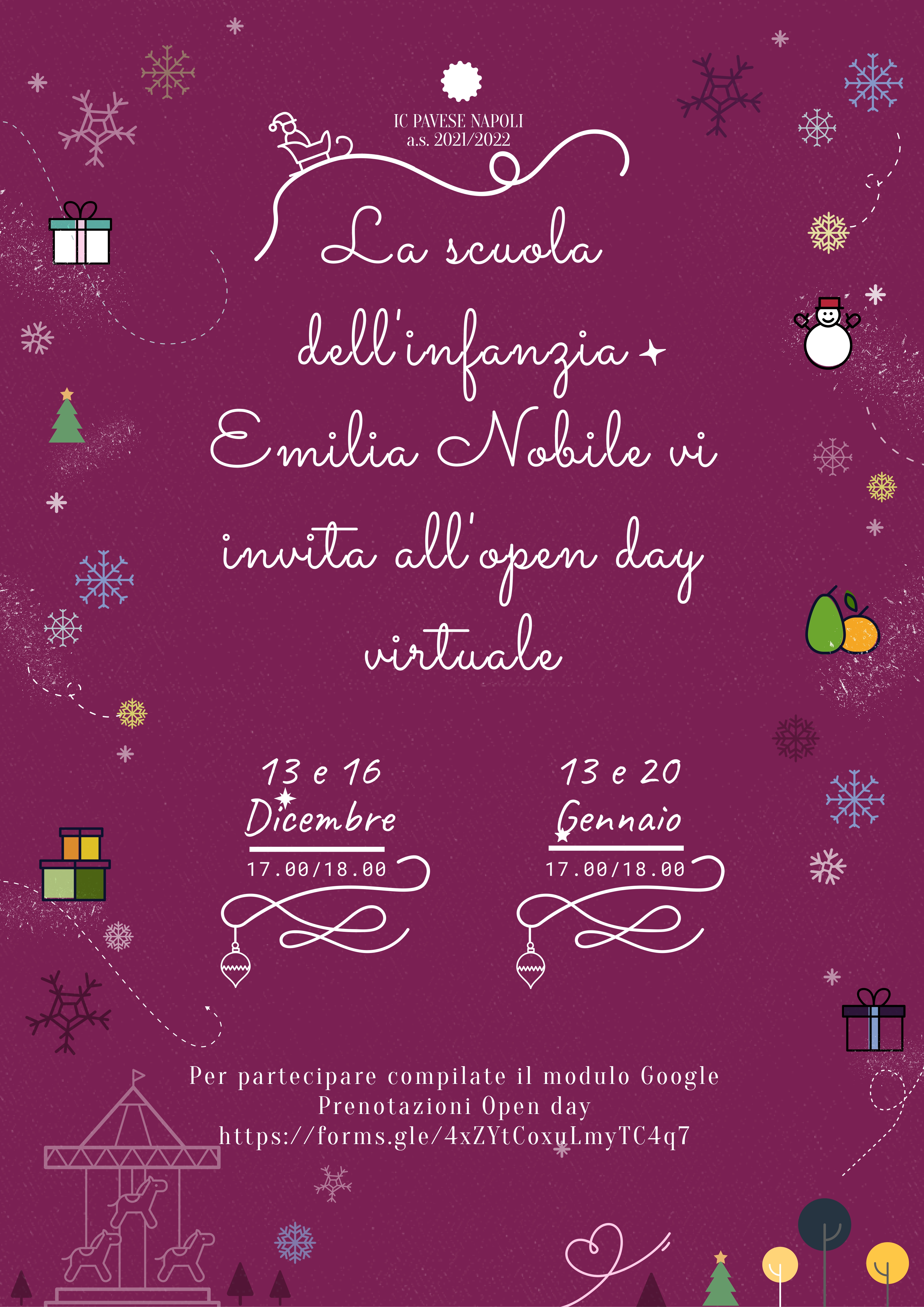 Virtual Open Day 2021 Scuola dell'Infanzia ICS "Cesare Pavese" - "Emilia Nobile" 